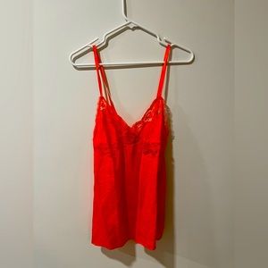 Orange Lace/Silk Camisole Tank Top
